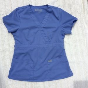 Greys Anatomy scrub top light blue